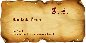Bartek Áron névjegykártya