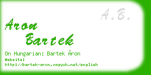 aron bartek business card